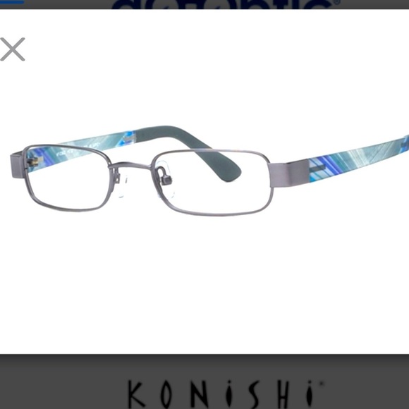 Konishi Flex Titanium KF2362 Unisex  Eyeglasses Frames RXable Dark Blue NWOT - Picture 1 of 7